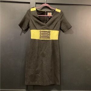 Nue by Shani body architecture bodycon fitted retro pinup neon Ponte Mini dress